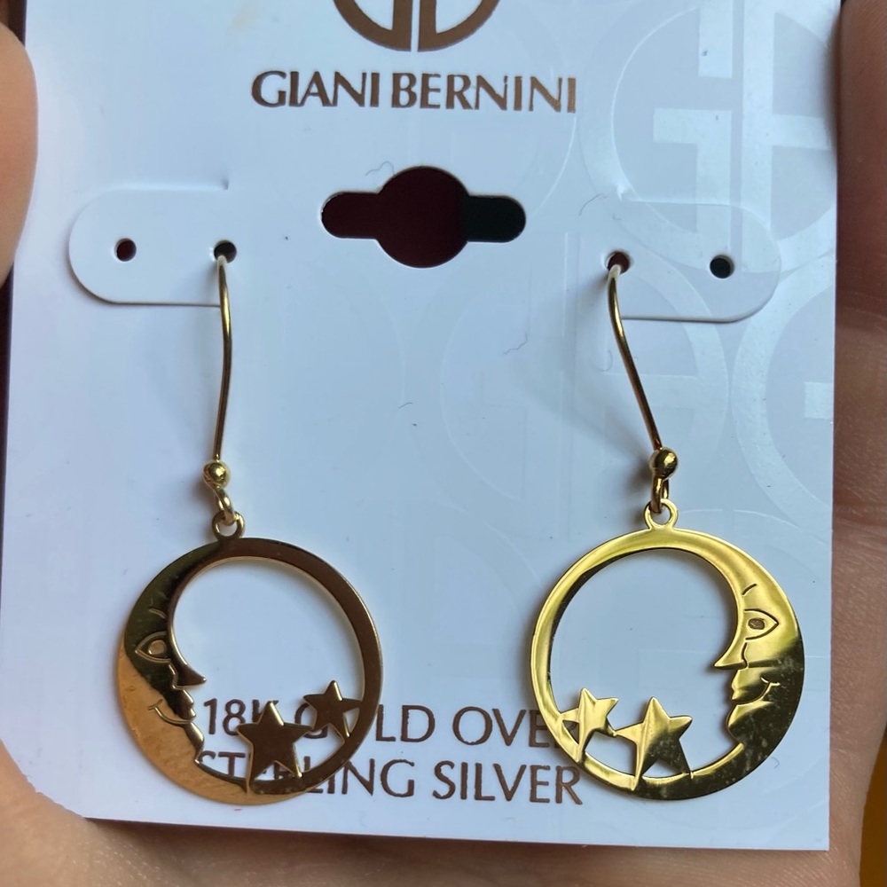 Giani Bernini 18k Gold Moon and Stars Earrings